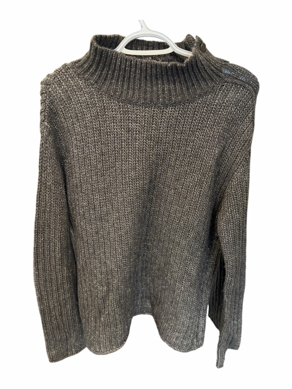 Classic Ribbed Turtleneck Sweater - Charcoal Gray - Size 6 - Like New